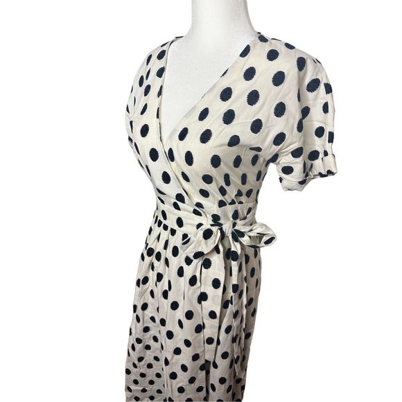 Sezane Robe‎ Marielle Black Dots Ecru Background Dress Size 34 US 2 Women’s - Picture 4 of 8